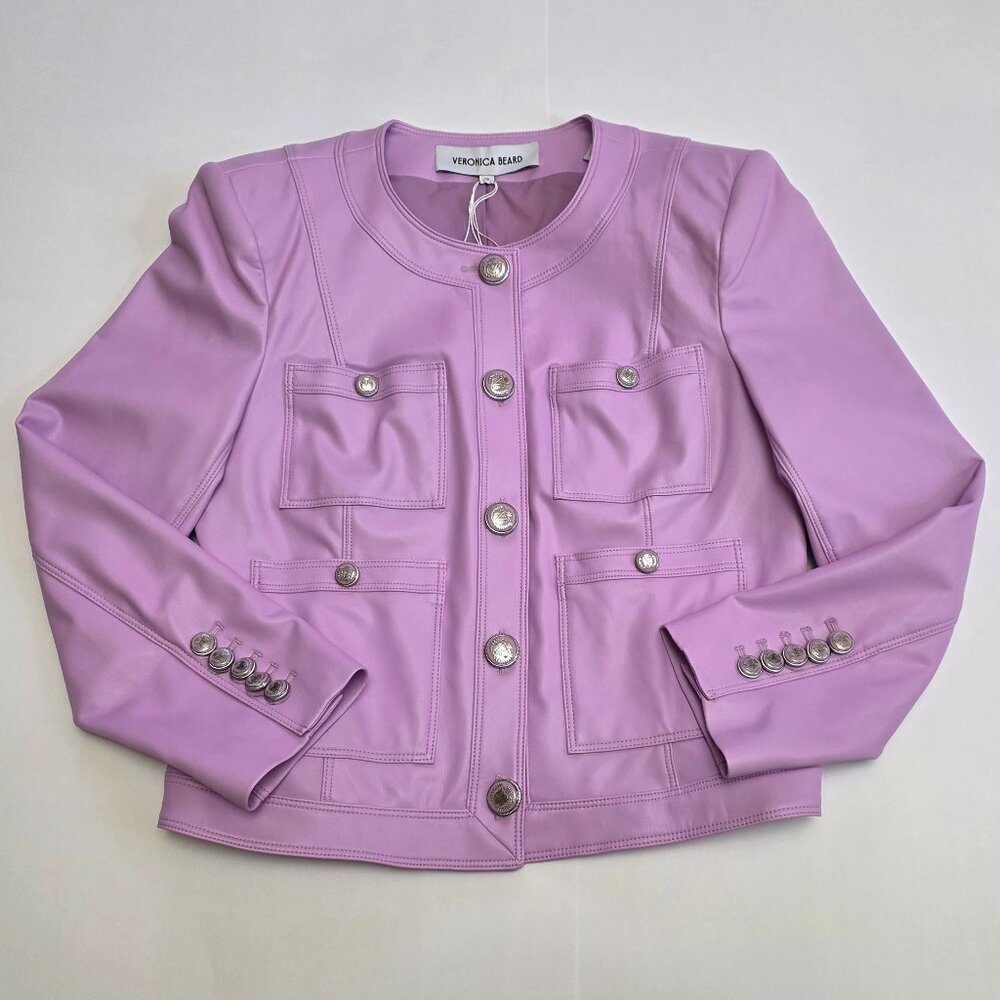 Veronica Beard Ozuna Faux Leather Crop Jacket - Picture 8 of 15